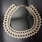 Elegante vintage parelketting, Met hanger, Kunststof, Wit, Ophalen of Verzenden