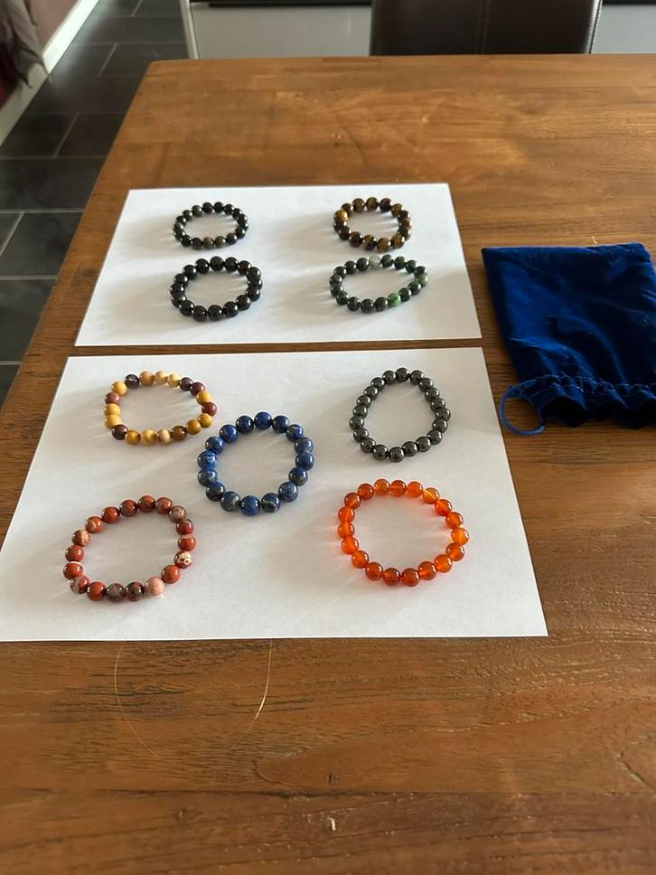 Armbanden ( 9 ) van echte 100% natuurlijk mineraal, Sieraden, Tassen en Uiterlijk, Armbanden, Zo goed als nieuw, Overige materialen