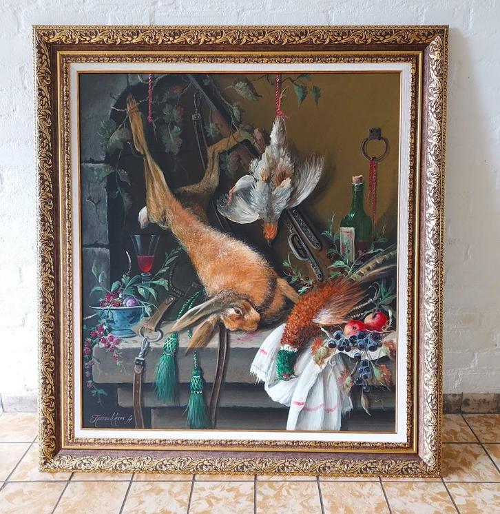 Thomas Heesakkers- groot Jachtstilleven, Antiek en Kunst, Kunst | Schilderijen | Klassiek, Ophalen