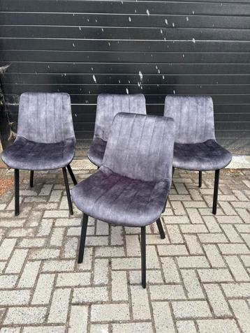 Nieuwe Eetkamerstoelen velvet antraciet beschikbaar voor biedingen