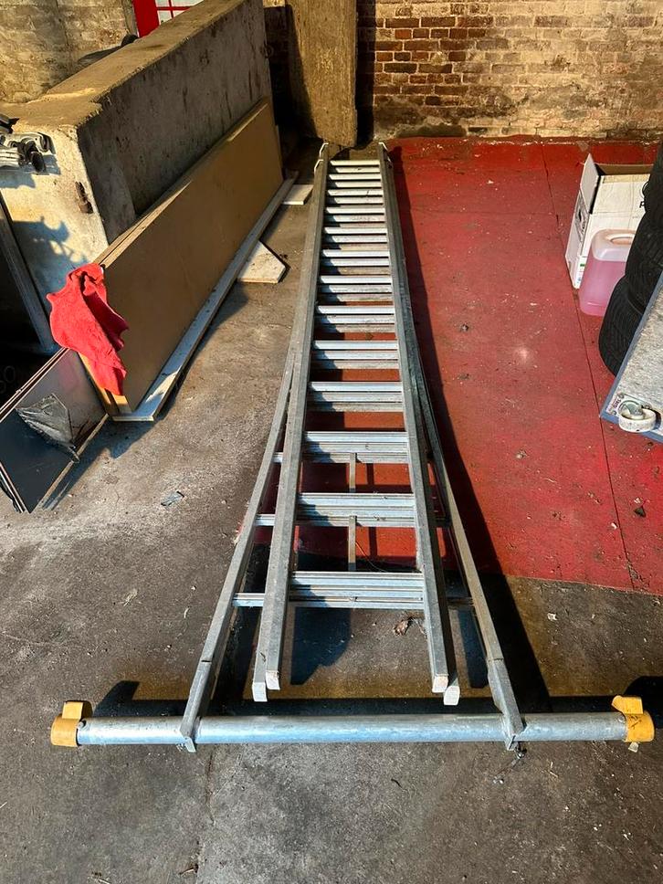 3-delige alu ladder 3 x 13 sporten, Doe-het-zelf en Verbouw, Ladders en Trappen, Zo goed als nieuw, 4 meter of meer, Ophalen of Verzenden
