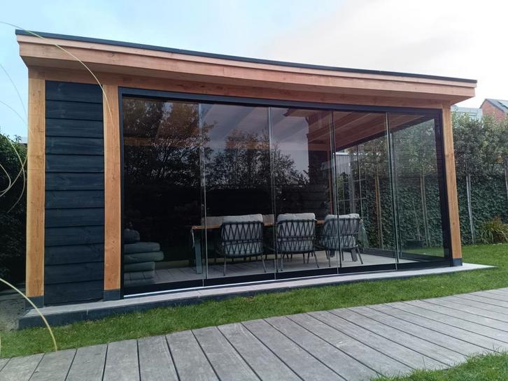 Overkapping / veranda douglas op maat, Tuin en Terras, Tuinhuizen, Nieuw, Hout, 500 cm of meer, 200 tot 400 cm, 3 ramen of meer
