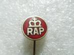 speldje RAP emaille ( bromfiets), Verzamelen, Speldjes, Pins en Buttons, Ophalen of Verzenden, Zo goed als nieuw, Overige onderwerpen