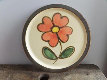 met verzenden vrolijk vintage bord, wandbord bloem plant beschikbaar voor biedingen