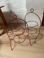 Etagiere Rood 1 x Donkergrijs 2 x, Ophalen of Verzenden, Zo goed als nieuw
