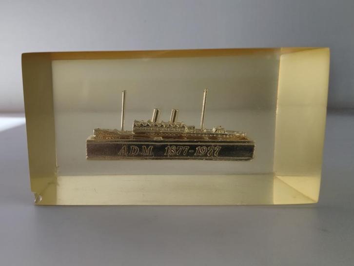 Zilveren ADM droogdok miniatuur in kunsthars, 1977, Verzamelen, Scheepvaart, Schaalmodel, Ophalen of Verzenden