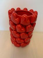 Nieuwe grote rode hartjesvaas 33 cm, Ophalen, Aardewerk of Porselein, Nieuw, Minder dan 50 cm