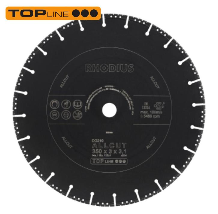 RHODIUS DG210 ALLCUT 350 mm – Diamantzaagblad, Tuin en Terras, Hand-tuingereedschap, Nieuw, Ophalen of Verzenden