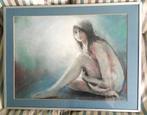 Jonge vrouw beschaafd naakt - José Canjels en gedateerd '83, Antiek en Kunst, Ophalen of Verzenden