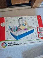 Wash up sink with dishes speelgoed, Ophalen of Verzenden, Zo goed als nieuw, Jongen of Meisje