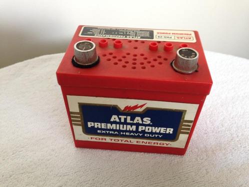 Accu Atlas Premium Power .transistor radio's retro vintage n, Audio, Tv en Foto, Radio's, Zo goed als nieuw, Transistorradio, Ophalen