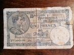 Vijf frank, cinq francs, België., Postzegels en Munten, Bankbiljetten | België, Ophalen of Verzenden