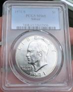 1971-S Eisenhower Silver Dollar - PCGS MS65 - 40% zilver, Postzegels en Munten, Munten | Amerika, Ophalen of Verzenden, Noord-Amerika