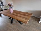 Eiken eettafel, Ophalen, Eikenhout, 200 cm of meer, 50 tot 100 cm