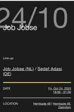 1 kaartje ADE Job Jobse, Tickets en Kaartjes, Eén persoon
