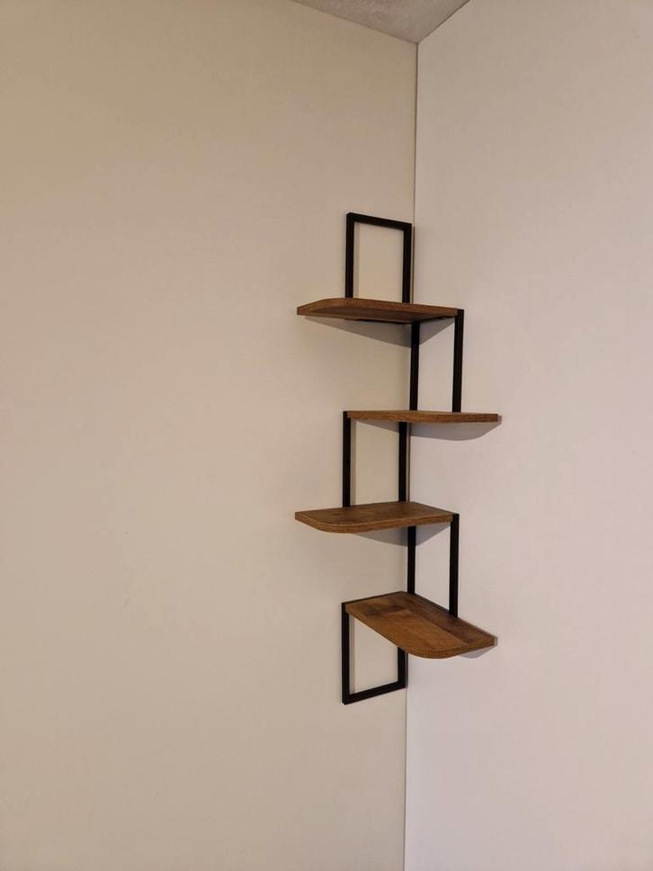 Hoek Wandplank - Hout en Metaal, Huis en Inrichting, Woonaccessoires | Wandplanken en Boekenplanken, Zo goed als nieuw, Ophalen of Verzenden