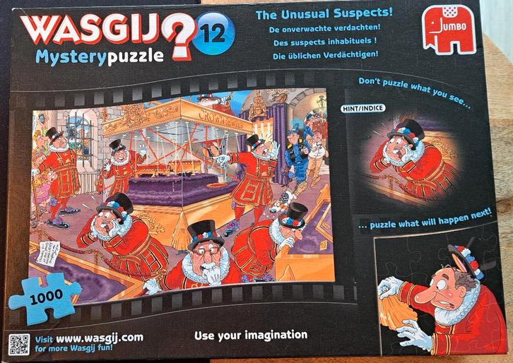 Wasgij legpuzzel De onverwachte verdachten 1000 stuks, Hobby en Vrije tijd, Denksport en Puzzels, Zo goed als nieuw, 500 t/m 1500 stukjes