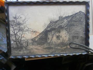 ets/gravure van een Huisje in Eemnes Buiten  beschikbaar voor biedingen