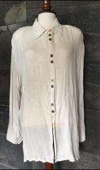 Trente Deux katoen linnen vintage blouse tuniek beige design, Maat 38/40 (M), Trente Deux, Beige, Ophalen of Verzenden