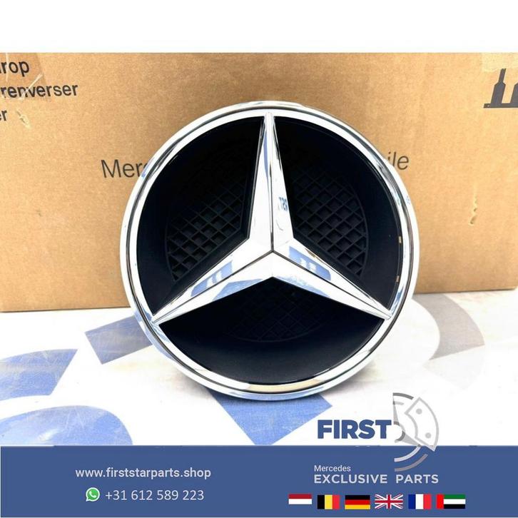 Mercedes AMG GRIL STER LOGO CHROOM W176 W177 W205 W117 W118, Auto-onderdelen, Carrosserie en Plaatwerk, Mercedes-Benz, Gebruikt