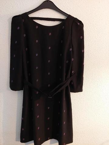 Jurk kniel.86cm Claudie Pierlot 36 blauw viscose 1xgedragen. beschikbaar voor biedingen