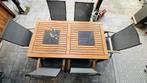 Tuinset Hartman tafel met 6 stoelen van Bellagio, Ophalen, Gebruikt, 6 zitplaatsen, Teakhout
