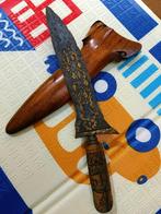 Antieke Keris Bethok Makoro Kinatah Goud Pamor Keleng SVB36, Verzenden