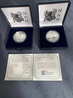 Twee 5 euro munten Vincent van Gogh proof met certificaat, Ophalen, Setje, Koningin Beatrix, Zilver