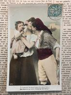 Vissersgezin - vader moeder dochter, Ophalen of Verzenden, Voor 1920, Gelopen, Kinderen