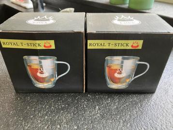 ROYAL T-STICK theeglazen NIEUW in doos 2 stuks  beschikbaar voor biedingen