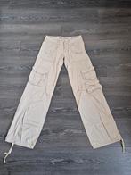Bershka Y2K vintage wijde broek cargo lage taille XXS, Ophalen, Beige, Maat 34 (XS) of kleiner, Lang