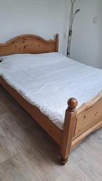 Tweepersoons bed grenen, Huis en Inrichting, Ophalen, Gebruikt, Bruin, Tweepersoons