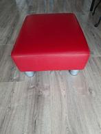 Leren hocker, Huis en Inrichting, Ophalen, Gebruikt, Vierkant, Leer