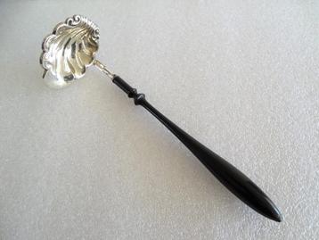 Zilver Bowllepel / Punch lepel houten steel - antiek 1876 beschikbaar voor biedingen