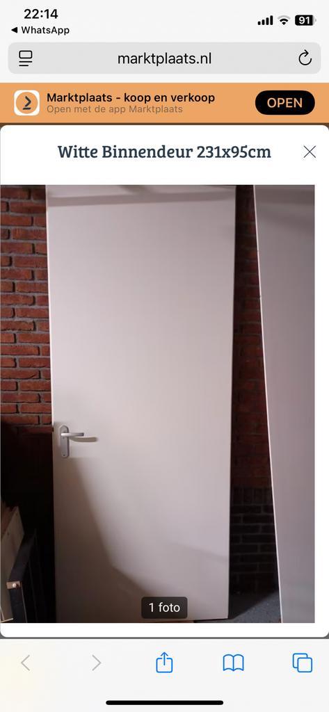 6 Nieuwstaat Binnendeuren uit Nieuwbouw, Doe-het-zelf en Verbouw, Deuren en Horren, Zo goed als nieuw, Binnendeur, 200 tot 215 cm