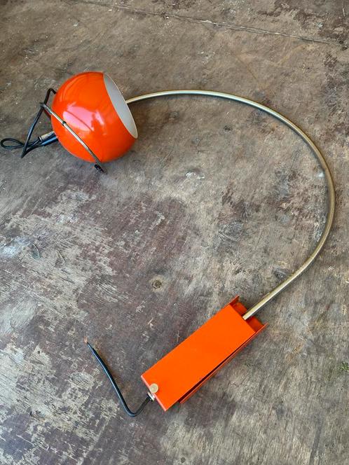 MB06 – Wand Booglamp -Oranje jaren 70 – Gepo, Huis en Inrichting, Lampen | Wandlampen, Gebruikt, Metaal, Ophalen