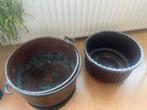 Oude Koperen Ketel met IJzeren Beslag + binnen pot, Ophalen, Koper
