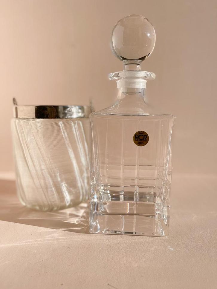 RCR Kristallen Karaf Italië, Huis en Inrichting, Woonaccessoires | Vazen, Zo goed als nieuw, Wit, Minder dan 50 cm, Glas, Ophalen of Verzenden