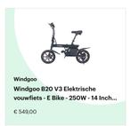 Windgoo elektrische fiets, Minder dan 30 km per accu, Zo goed als nieuw, Minder dan 47 cm, Ophalen