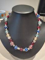 Vintage ketting lampwork 3D stippen kunstglas Italiaanse, Sieraden, Tassen en Uiterlijk, Kettingen, Met kristal, Overige kleuren