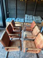 6 vintage cognac leren eetkamerstoelen, Huis en Inrichting, Stoelen, Ophalen, Industrieel, vintage, leer, Bruin, Leer