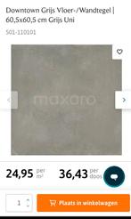 Maxaro Downtown Grijs tegel 14 stuks, Ophalen, 60 cm of meer, Nieuw, Minder dan 5 m²