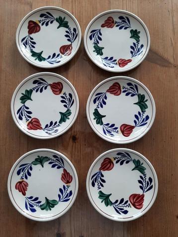 BOERENBONT BOCH - 6 PETIT FOUR BORDJES - DIA 11 CM  beschikbaar voor biedingen