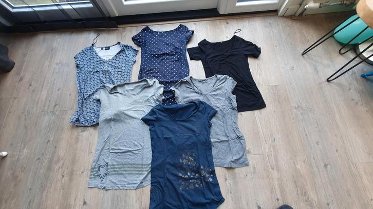 Zwangerschapsshirts maat S, Kleding | Dames, Positiekleding, Zo goed als nieuw, Shirt of Top, Blauw, Ophalen of Verzenden