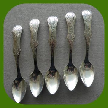 5 x Lepeltje Biedermeier motief incl. verzenden € 7,50 beschikbaar voor biedingen