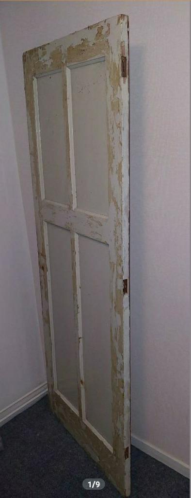 Mooie nostalgische stompe paneeldeur., Doe-het-zelf en Verbouw, Deuren en Horren, Gebruikt, Binnendeur, 200 tot 215 cm, 80 tot 100 cm