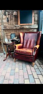 Schapenleren Oorfauteuil, Huis en Inrichting, Fauteuils, Gebruikt, Chesterfield, Ophalen of Verzenden, 75 tot 100 cm