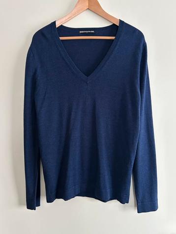 Drykorn, merino wollen, blauwe V-hals trui, maat L beschikbaar voor biedingen
