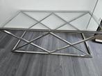 Salontafel Rixos Helder Glas 130 x 70 cm Zilver, 100 tot 150 cm, Glas, Minder dan 50 cm, Rechthoekig
