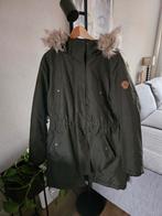 Dames winterjas - Groen - Met bontkraag, Kleding | Dames, Jassen | Winter, Maat 46/48 (XL) of groter, Ophalen of Verzenden, Zo goed als nieuw